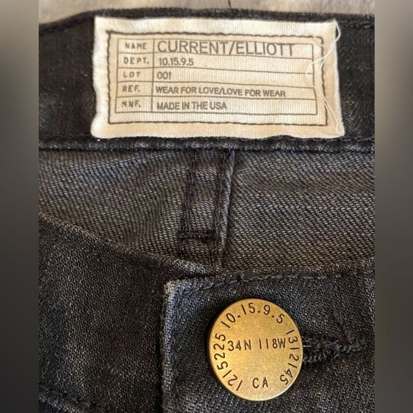 Current/Elliot black jeans, snakeskin leather, lace & suede patches size 30 NWT - Picture 4 of 9